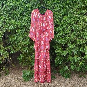 Floral Red Maxi Dress
